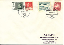 Greenland Cover Sent To Denmark SHIPCANCEL M/S DISKO 15-9-1977 - Covers & Documents