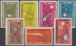 1966.54 CUBA MNH 1966. Ed.1342-48. X JUEGOS CENTROAMERICANOS. CENTROAMERICAN GAMES BEISBOL ATHLETISM TIRO BASKET BOXING - Ongebruikt