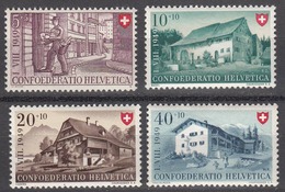 Switzerland 1949 Full Set, Mint No Hinge Sc# B183-186 - Unused Stamps