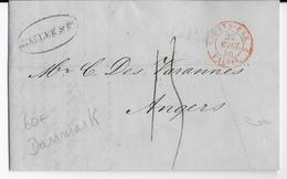 DANEMARK / PRUSSE - 1846 - LETTRE De ELSENEUR => ANGERS - ENTREE PAYS-BAS Par VALENCIENNES - ...-1851 Voorfilatelie