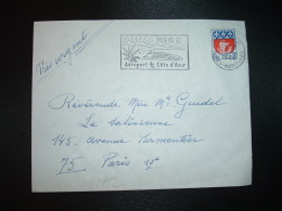 LETTRE TP BLASON PARIS 0,30 OBL.MEC.5-4-1966 NICE RP (06) VIGNETTE B.G. BOSCO - Lettere