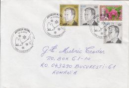 56493- MERRY CHRISTMAS SPECIAL POSTMARK ON COVER, GRAND DUKE HENRI, FLOWERS STAMPS, 2010, LUXEMBOURG - Cartas & Documentos