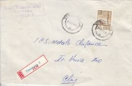 56521- RADIO TOWER, STAMP ON REGISTERED COVER, 1971, ROMANIA - Briefe U. Dokumente