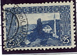 BOSNIA & HERZEGOVINA 1906 25 H . Perforated 9¼ Used.  Michel 36C, SG 193B - Bosnia And Herzegovina