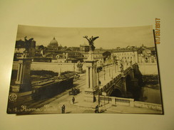 ITALY ROMA PONTE VITTORIO EMANUELE , TRAM , AUTOMOBILE , BRIDGE   , OLD POSTCARD   ,  0 - Ponts