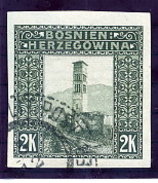 BOSNIA & HERZEGOVINA 1906 2 Kr. Imperforate  Used.   Michel 43U, SG 200C - Bosnie-Herzegovine
