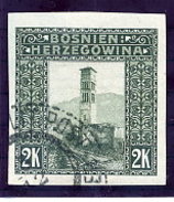 BOSNIA & HERZEGOVINA 1906 2 Kr. Imperforate  Used.   Michel 43U, SG 200C - Bosnia Herzegovina