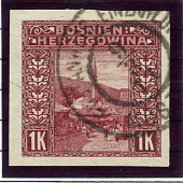 BOSNIA & HERZEGOVINA 1906 1 Kr. Imperforate  Used.   Michel 42U, SG 199C - Bosnie-Herzegovine