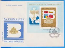 FDC INTERNATIONAL PHILATELIC EXHIBITION BALKANPHILA, FLAGS MAP ROMANIA - FDC