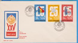 FDC PROCLAMAREA REPUBLIC 25 YERS ROMANIA - FDC