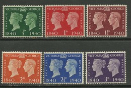 GB 1940 KGV1 Centenary Set X 6 MM Stamps SG 479 - 484 ( H117 ) - Ungebraucht