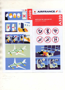 CONSIGNES DE SECURITE / SAFETY CARD  *AIRBUS A320  Air France - Sicherheitsinfos