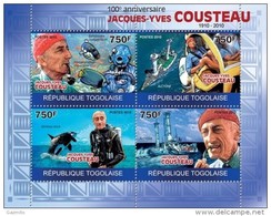 Togo 2010, 100th Cousteau, Fish, 4val In BF - Buceo