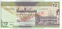 SUDAN 25 DINARS 1992 P-53s SPECIMEN TYPE B SIGNATURE UNC */* - Sudan