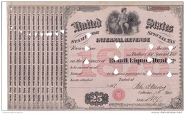 United States International Revenue Stamp For Special Tax Retail Liquor Dealer 25 $ 1876 Doc.132 - USA