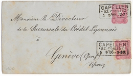 1886 - ENVELOPPE ENTIER Avec COMPLEMENT De CAPELLEN Bz. COBLENZ => GENEVE (SUISSE) - RAHMENSTEMPEL - Covers