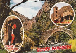 Delcampe - Cpa Andorre Valls D Andorra Pont De St Antoine  Andorran Buvant Au Pourrou 1979 Timbre + Cachet Andorre - Andorra
