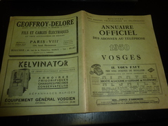 ANNUAIRE OFFICIEL DES ABONNES AU TELEPHONE 1950 VOSGES - DOCUMENT (2) - Telephone Directories
