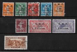 REPUBLIQUE FRANCAIS Kolonie SYRIE → Various Stamps With Ouverprint O.M.F. - Used Stamps