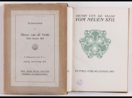 Henry VAN DE VELDE - Vom Neuen Stil : Der «Laienpredigt - Ohne Zuordnung