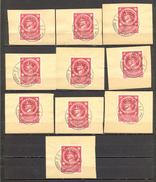 Germany WWII - Military Theme, Birthday, Fragments With Commemorative Cancel, 10 Pieces / 2 Scans - Sonstige & Ohne Zuordnung