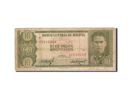 Billet, Bolivie, 10 Pesos Bolivianos, 1962, Undated (1962), KM:154a, TB - Bolivie