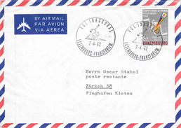 Lettre Timbrèe Oblitération Vol Inaugural Luxembourg Francfort Par Avion 1962 - Machines à Affranchir (EMA)