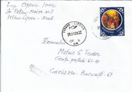 56536- CHRISTMAS, JESUS' BIRTH, STAMP ON COVER, 2009, ROMANIA - Covers & Documents
