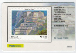 TESSERA  FILATELICA     FORTE  DI  BARD   AOSTA       BARRE  8857 - Philatelic Cards