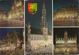 BRUSSELS, Multi View, 1988 Used Postcard [19676] - Brussels By Night