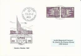 K 50L, Monument Historique, Cathédrale St-Pierre, Env. CPAG 1933-1983, Cercle études 1983, Obl. Bureau Philatélique 9.5 - Tête-bêche