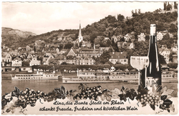 Linz, Die Bunte Stadt Am Rhein - Fotokarte Agfa - Schiffe - Verlag H. Nöllgen, Linz - Linz A. Rhein