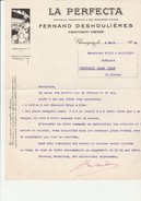 FACTURE -LA PERFECTA - NOUVELLE PORCELAINE -FERNAND DESHOULIERES -CHAUVIGNY-VIENNE - ANNEE 1934 - Otros & Sin Clasificación