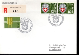SUISSE   Lettre Recommandée  1963  Ble Contre La Faim  Club Alpin - Contre La Faim