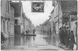 Carte Postale Ancienne De BAR SUR SEINE-La Crue De La Seine 1910-rue Victor Hugo - Bar-sur-Seine