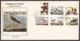 Lesotho - 1985 - Audubon Birth Bicentenary - Birds - Complete Set On FDC - Zwaluwen