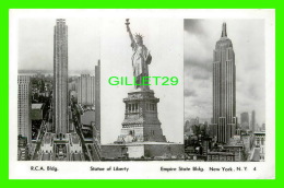 NEW YORK CITY, NY - R.C.A. BLDG. - STATUE OF LIBERTY - EMPIRE STATE BLDG - FOTO SEAL CO - - Estatua De La Libertad