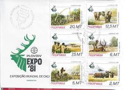 Gorongosa Park,Mozambique.Issue Of Exhibition Hunting, Bulgaria 1981.Six Stamps.Elephants Gorongosa.Touristic Hunting.2s - Hotel- & Gaststättengewerbe