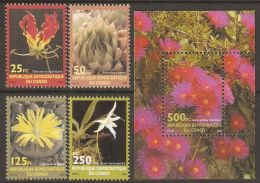 Congo - Kinshasa 2002 Mi# 1698-1701, Block 116 ** MNH - Flowering Plants - Ungebraucht