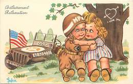 Themes Div Ref P535- Illustrateur Leclerc - Enfants - Militaire Police Militaire -couple D Enfants -carte Bon Etat  - - Leclerc