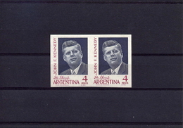 Argentina 1964, J.F.Kennedy, 1val In Pairs IMPERFORATED - Nuevos