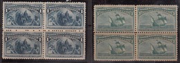 United States 1893 Columbian Expo Issue, Mint No Hinge/mounted, Blocks. Sc# 230, 232 - Ongebruikt