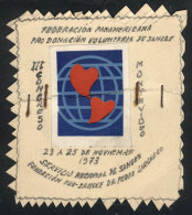 Sc.868, 1973 Blood Donation, Unadopted Artist Design By Angel Medina M., Size Approx. 70 X 80 Mm, With Defects,... - Uruguay