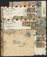 6 Covers Sent To Argentina Between 1942 And 1945 From Mexico, Brazil And Cuba, All CENSORED! - Andere & Zonder Classificatie