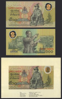 Banknote Of 500 Bahts Issued In 1996, With Red SPECIMEN Overprint (in English, NOT In Thai As Is Usually Seen In... - Thailand