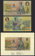 Banknote Of 500 Bahts Issued In 1996, With Red SPECIMEN Overprint (in English, NOT In Thai As Is Usually Seen In... - Thaïlande