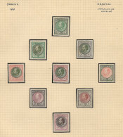 1872/1888 King William III, Collection Of TRIAL COLOR PROOFS On 4 Pages Of An Old Collection, In Total 44 Different... - Suriname