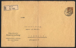 30c. Stationery Envelope Sent By Registered Mail From Bern To Zürich On 24/MAR/1920, Vertical Central Crease... - Andere & Zonder Classificatie