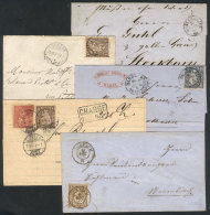 5 Covers, Entire Letters And Folded Covers Used Between 1862 And 1877, Very Nice And Attractive! - Otros & Sin Clasificación