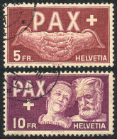 Sc.304/305, 1945 Peace 5Fr. And 10Fr., High Values Of The Set, Used Lightly Cancelled, Excellent Quality, Catalog... - Andere & Zonder Classificatie